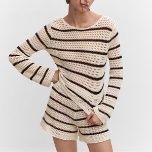 Mango Openwork Knot Sweater & Shorts (Set)